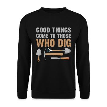Archaeology for Men, Women, Anthropology - Unisex Sweatshirt - black - Front - Alina (178cm) & Michal (187cm)