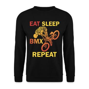 Eat Sleep Bmx Repeat Bicycle Racer - Unisex Pullover - Schwarz - Vorne - Alina (178cm) & Michal (187cm)