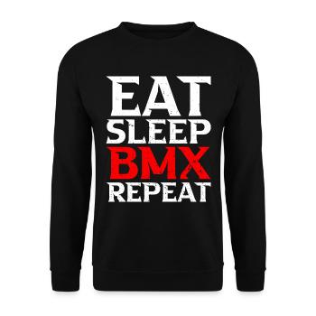 Eat Sleep Bmx Repeat Bicycle Racer - Unisex Pullover - Schwarz - Vorne - Alina (178cm) & Michal (187cm)