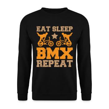 Eat Sleep Bmx Repeat Bicycle Racer - Unisex Pullover - Schwarz - Vorne - Alina (178cm) & Michal (187cm)
