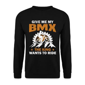 BMX Rider Bicycle Stunt Racing Kids Boys - Unisex Sweatshirt - black - Front - Alina (178cm) & Michal (187cm)