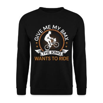 BMX Rider Bicycle Stunt Racing Kids Boys - Unisex Sweatshirt - black - Front - Alina (178cm) & Michal (187cm)