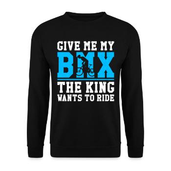 BMX Rider Bicycle Stunt Racing Kids Boys - Unisex Sweatshirt - black - Front - Alina (178cm) & Michal (187cm)