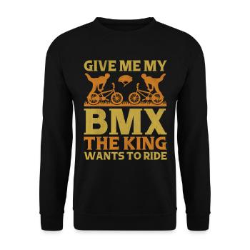 BMX Rider Bicycle Stunt Racing Kids Boys - Unisex Sweatshirt - black - Front - Alina (178cm) & Michal (187cm)