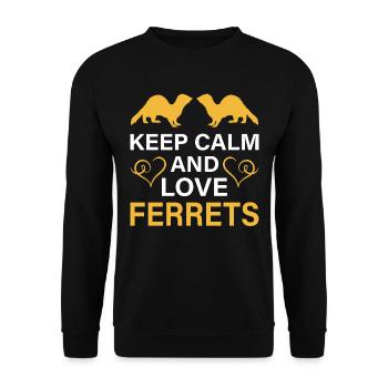 Frettchen - Unisex Pullover - Schwarz - Vorne - Alina (178cm) & Michal (187cm)