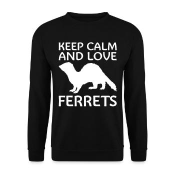 Ferret Paws Frettchenliebhaber-kleidung Für Männer - Unisex Pullover - Schwarz - Vorne - Alina (178cm) & Michal (187cm)