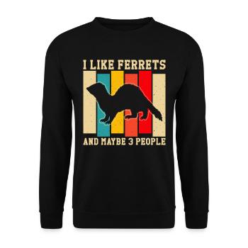 Ferret Paws Frettchenliebhaber-kleidung Für Männer - Unisex Pullover - Schwarz - Vorne - Alina (178cm) & Michal (187cm)