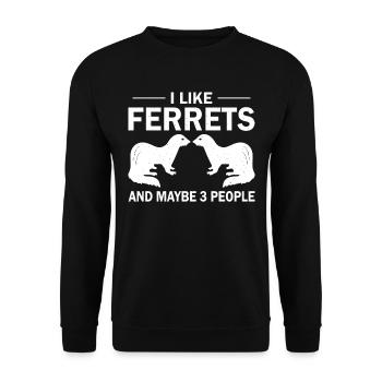Ferret I like ferrets - Unisex Sweatshirt - black - Front - Alina (178cm) & Michal (187cm)