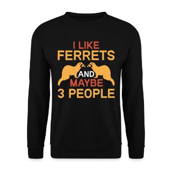 Einzigartiges Design Für Frettchenliebhaber Und - Unisex Pullover - Schwarz - Vorne - Alina (178cm) & Michal (187cm)
