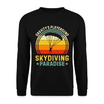 Parachutisme Parachutisme - Sweat-shirt Unisexe - noir - Devant - Alina (178cm) & Michal (187cm)