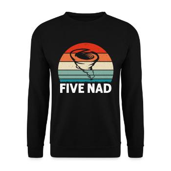 Kids Five-nado Warning 5th Birthday Tornado Themed - Unisex Sweatshirt - black - Front - Alina (178cm) & Michal (187cm)