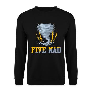 Kids Five-nado Warning 5th Birthday Tornado Themed - Unisex Sweatshirt - black - Front - Alina (178cm) & Michal (187cm)