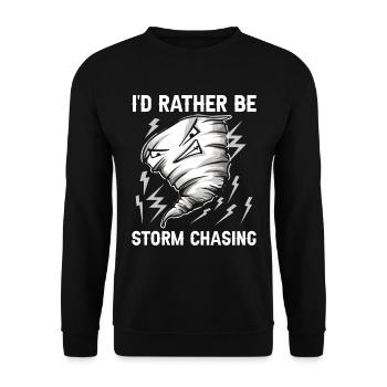 Je préférerais être Storm Chasing Tornado Hurricane - Sweat-shirt Unisexe - noir - Devant - Alina (178cm) & Michal (187cm)