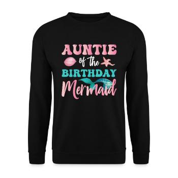 Aunt's Birthday Mermaid Design - Unisex Sweatshirt - black - Front - Alina (178cm) & Michal (187cm)