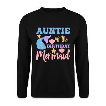Aunt's Birthday Mermaid Design - Unisex Sweatshirt - black - Front - Alina (178cm) & Michal (187cm)