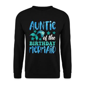 Tante Des Geburtstags-meerjungfrau-designs - Unisex Pullover - Schwarz - Vorne - Alina (178cm) & Michal (187cm)