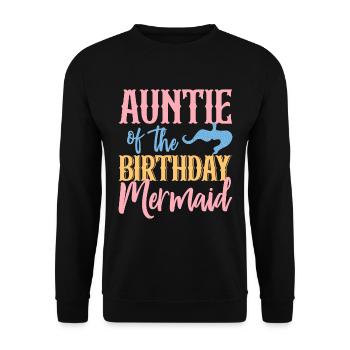 Tante Des Geburtstags-meerjungfrau-designs - Unisex Pullover - Schwarz - Vorne - Alina (178cm) & Michal (187cm)