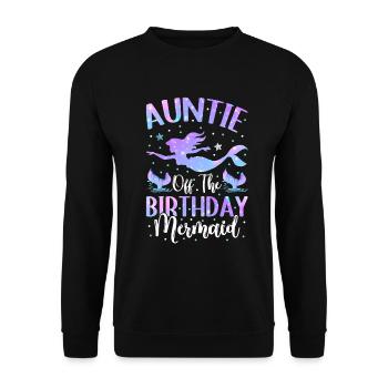 Tante Des Geburtstags-meerjungfrau-designs - Unisex Pullover - Schwarz - Vorne - Alina (178cm) & Michal (187cm)