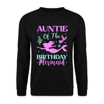 Aunt's Birthday Mermaid Design - Unisex Sweatshirt - black - Front - Alina (178cm) & Michal (187cm)