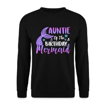 Tante Des Geburtstags-meerjungfrau-designs - Unisex Pullover - Schwarz - Vorne - Alina (178cm) & Michal (187cm)