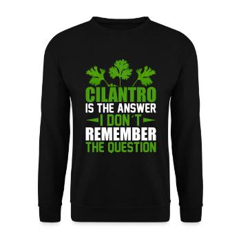La coriandre est la réponse unique - Sweat-shirt Unisexe - noir - Devant - Alina (178cm) & Michal (187cm)