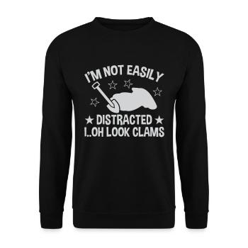 Clam Digging Seafood Clammer Shell Design - Unisex Pullover - Schwarz - Vorne - Alina (178cm) & Michal (187cm)