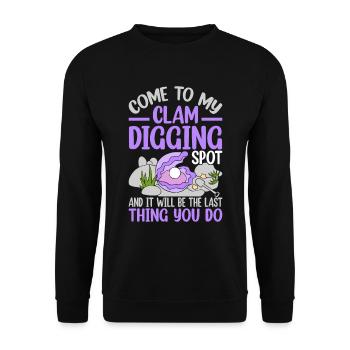 Digging mussels with enthusiasm for mussels - Unisex Sweatshirt - black - Front - Alina (178cm) & Michal (187cm)