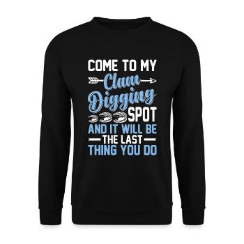 Digging mussels with enthusiasm for mussels - Unisex Sweatshirt - black - Front - Alina (178cm) & Michal (187cm)