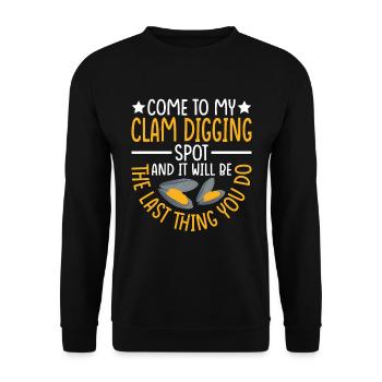 Mussel digging with enthusiasm for mussels - Unisex Sweatshirt - black - Front - Alina (178cm) & Michal (187cm)