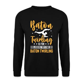 Les amateurs de twirler bâton adoptent le spin - Sweat-shirt Unisexe - noir - Devant - Alina (178cm) & Michal (187cm)