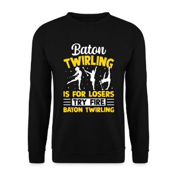 Design « La peur et j’ai une relation on-off » - Sweat-shirt Unisexe - noir - Devant - Alina (178cm) & Michal (187cm)