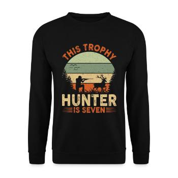The Hunting Birthday Adventure Awaits You - Unisex Sweatshirt - black - Front - Alina (178cm) & Michal (187cm)