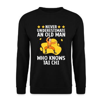 Art du Tai Chi pour les grands-pères, art martial Tai Chi - Sweat-shirt Unisexe - noir - Devant - Alina (178cm) & Michal (187cm)