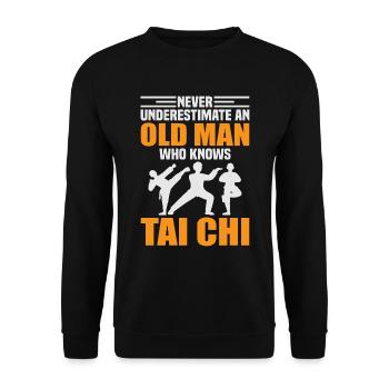 Art du Tai Chi pour les grands-pères, art martial Tai Chi - Sweat-shirt Unisexe - noir - Devant - Alina (178cm) & Michal (187cm)