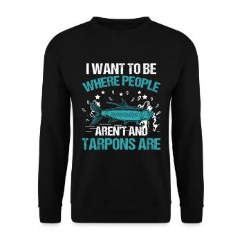 Pêche au tarpon Pêcheurs pêcheurs - Sweat-shirt Unisexe - noir - Devant - Alina (178cm) & Michal (187cm)
