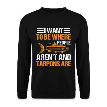 Pêche au tarpon Pêche aux espèces de poissons d’eau douce - Sweat-shirt Unisexe - noir - Devant - Alina (178cm) & Michal (187cm)