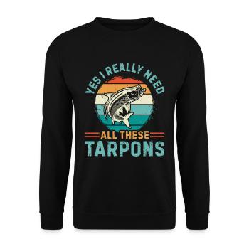 Tarpon Fishing Fishing Fisherman Anglers - Unisex Pullover - Schwarz - Vorne - Alina (178cm) & Michal (187cm)