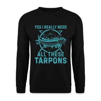 Tarpon Fishing Fishing Fisherman Anglers - Unisex Pullover - Schwarz - Vorne - Alina (178cm) & Michal (187cm)