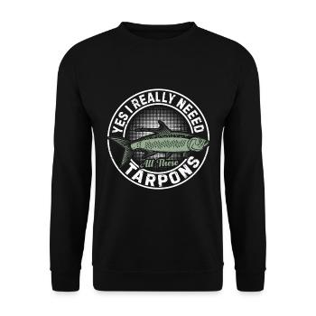 Tarpon Fishing Fishing Fisherman Anglers - Unisex Pullover - Schwarz - Vorne - Alina (178cm) & Michal (187cm)