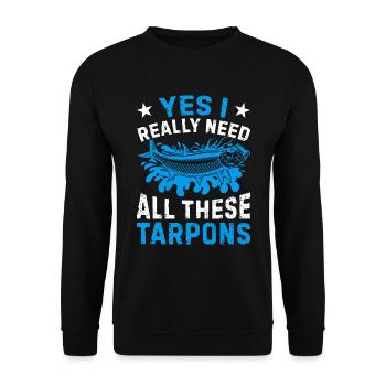 Tarpon Fishing Fishing Fisherman Anglers - Unisex Pullover - Schwarz - Vorne - Alina (178cm) & Michal (187cm)
