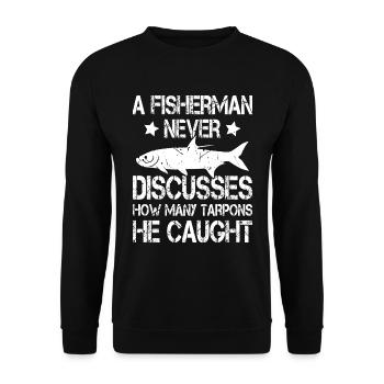 Saltwater Adventure for Tarpon Fishing Enthusiasts - Unisex Sweatshirt - black - Front - Alina (178cm) & Michal (187cm)