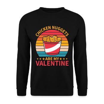 Chicken Nuggets Are My Valentine Design - Unisex Sweatshirt - black - Front - Alina (178cm) & Michal (187cm)