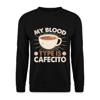 Spanisches Kaffeedesign „cafecito & Concha Lovers“ - Unisex Pullover - Schwarz - Vorne - Alina (178cm) & Michal (187cm)
