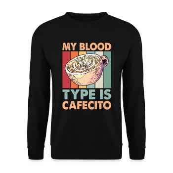 Spanisches Kaffeedesign „cafecito & Concha Lovers“ - Unisex Pullover - Schwarz - Vorne - Alina (178cm) & Michal (187cm)