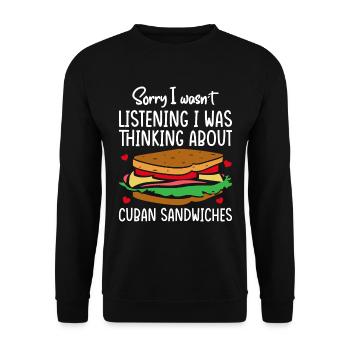 Cuban Sandwich au beurre de cacahuète pour hommes et femmes - Sweat-shirt Unisexe - noir - Devant - Alina (178cm) & Michal (187cm)