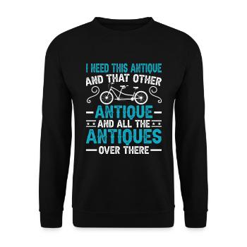 Funny Antique Car Antiquing Collector - Unisex Sweatshirt - black - Front - Alina (178cm) & Michal (187cm)