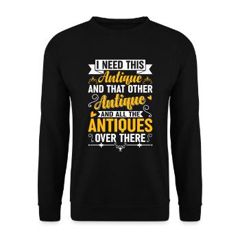 Lustiger Antiker Antique Car Antiquing Collector - Unisex Pullover - Schwarz - Vorne - Alina (178cm) & Michal (187cm)