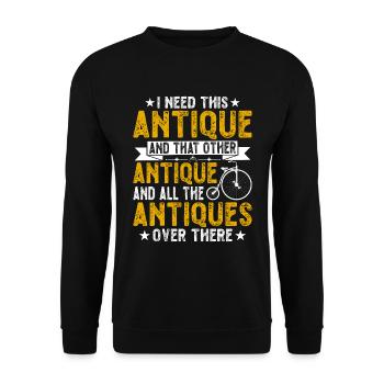 Funny Antique Car Antiquing Collector - Unisex Sweatshirt - black - Front - Alina (178cm) & Michal (187cm)
