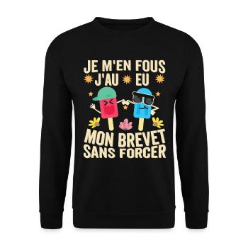 I don't care, I got my certificate without forcing 2024 - Unisex Sweatshirt - black - Front - Alina (178cm) & Michal (187cm)