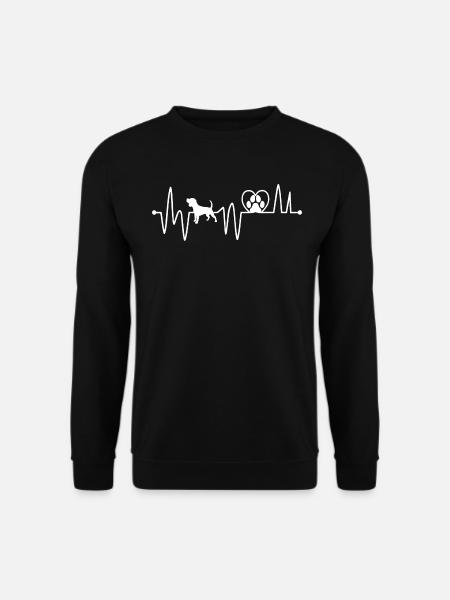 Herzlinie Beagle Pfote Hundepfoten - Unisex Pullover - Schwarz